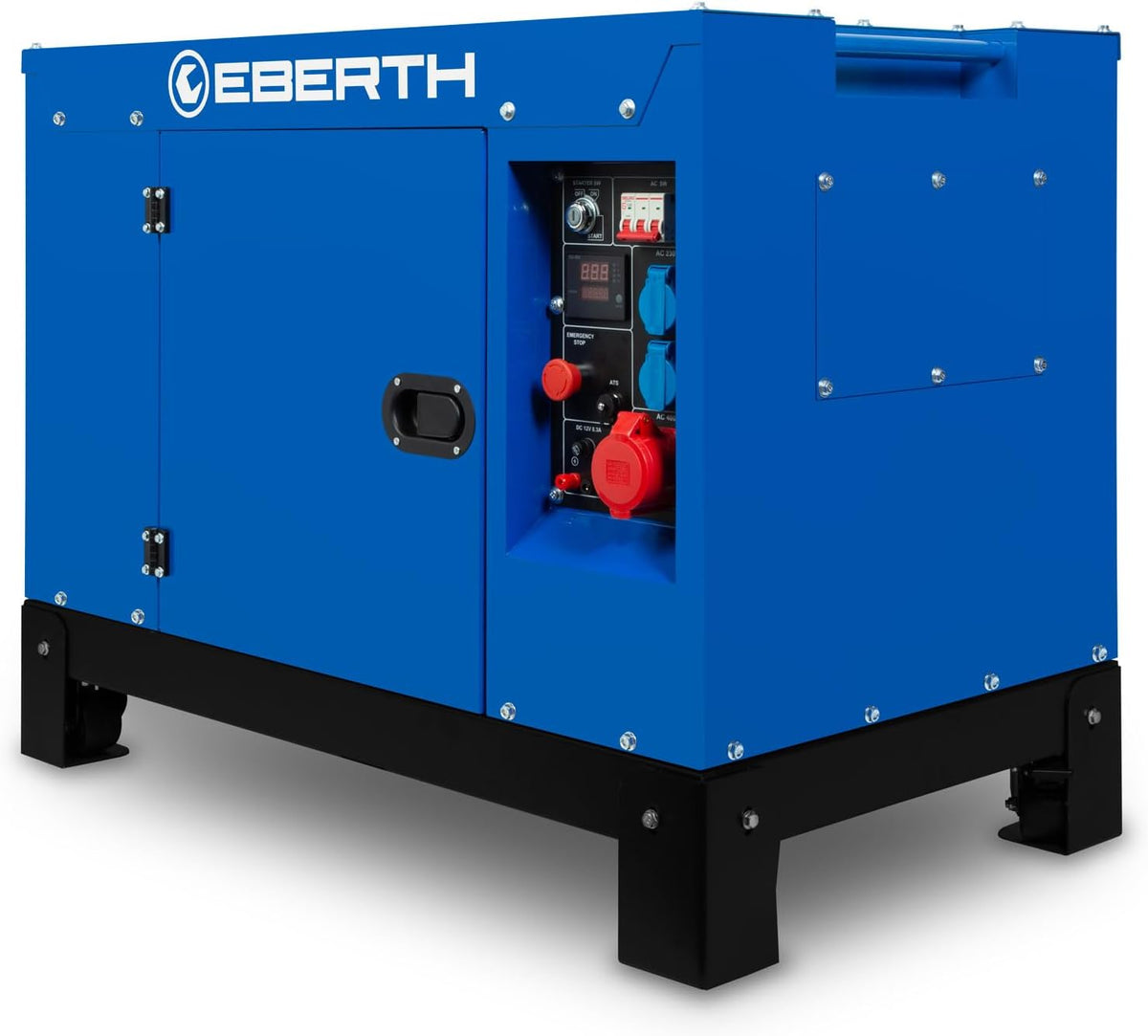 EBERTH 10000 Watt Notstromaggregat Diesel, 3-Phasen Stromgenerator mit 1x 400V, 2x 230V, 4-Takt Dieselmotor, 1x 12V, Stromerzeuger mit 18,4 PS