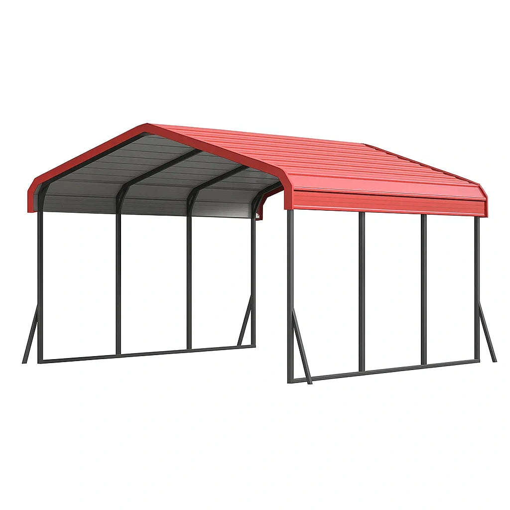 Metall Carport Überdachung Rot 500cm x 300cm
