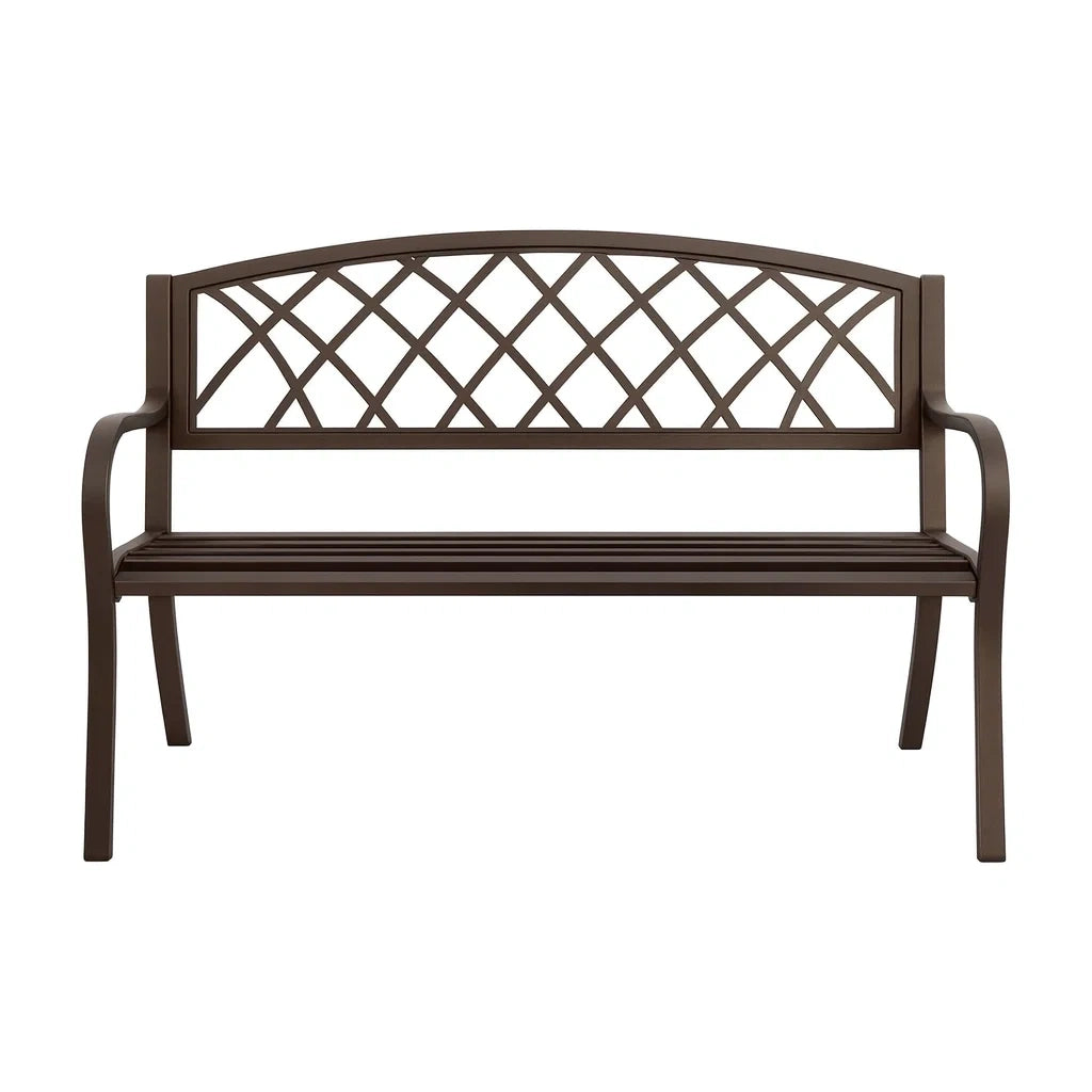 Metall Gartenbank Braun 127 cm