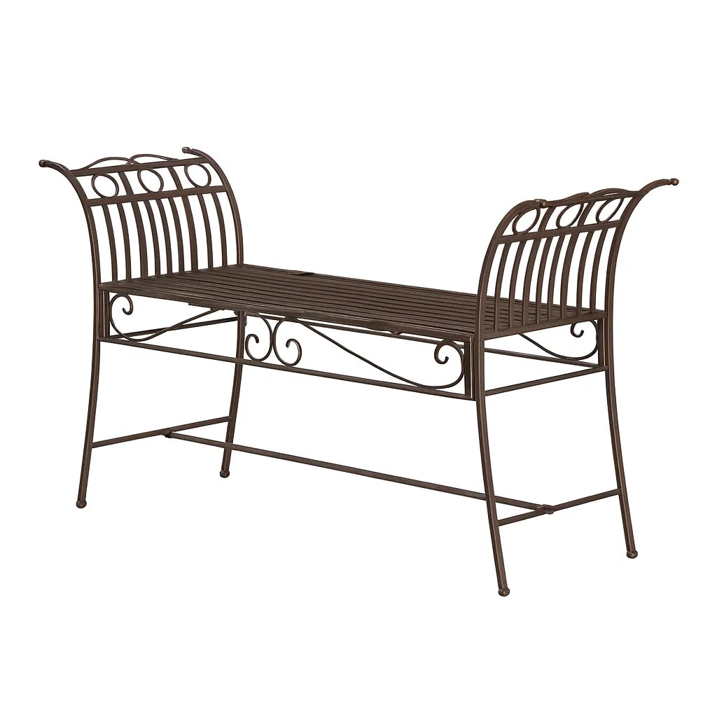 Metall Gartenbank Braun 120 cm