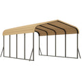 Metall Carport Überdachung 6x3 m Stahlrahmen Aluminium Creme