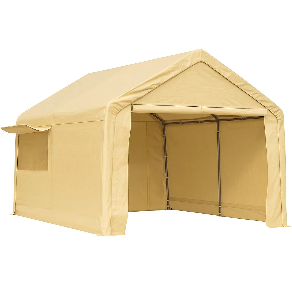 Zeltgarage Beige Metall und Polyester 300x200x250 cm