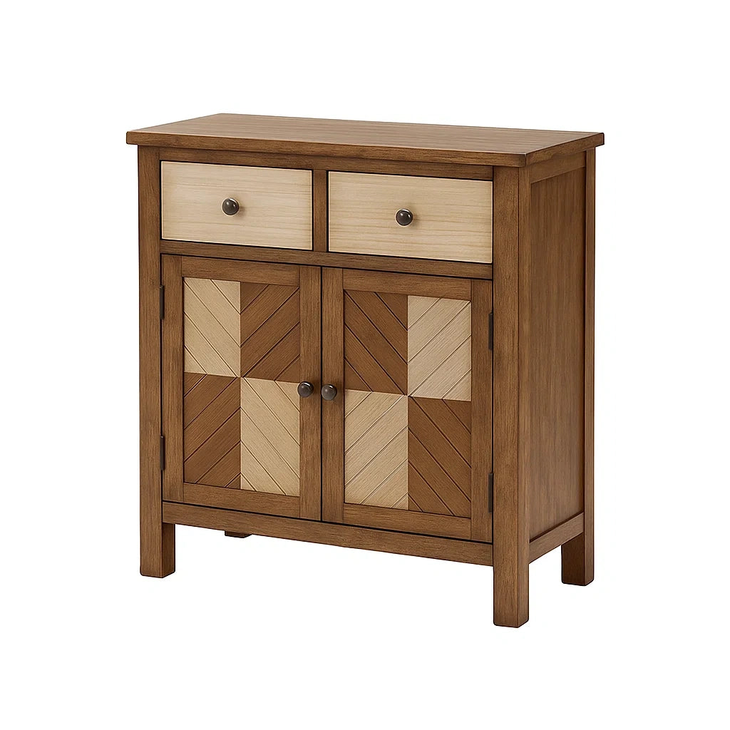 Holzsideboard mit Schubladen und Türen, Braun/Beige