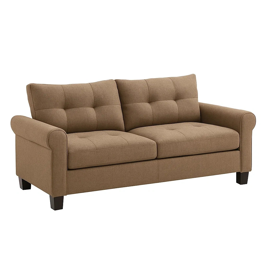 Dreifachsitziges Sofa Braun Polyestergewebe