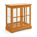 Vitrinenschrank Holz Glas Eiche 80x90x40cm