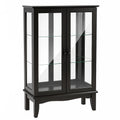 Glasvitrine aus Holz Schwarz 80x40x130cm