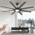 Airwit 183cm Deckenventilator mit Beleuchtung, Outdoor Deckenventilator mit Licht und Fernbedienung, Industrial Design für großes Wohnzimmer, leise