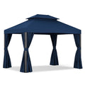 Pavillon 3x3m Aluminium Polyestergewebe Blau