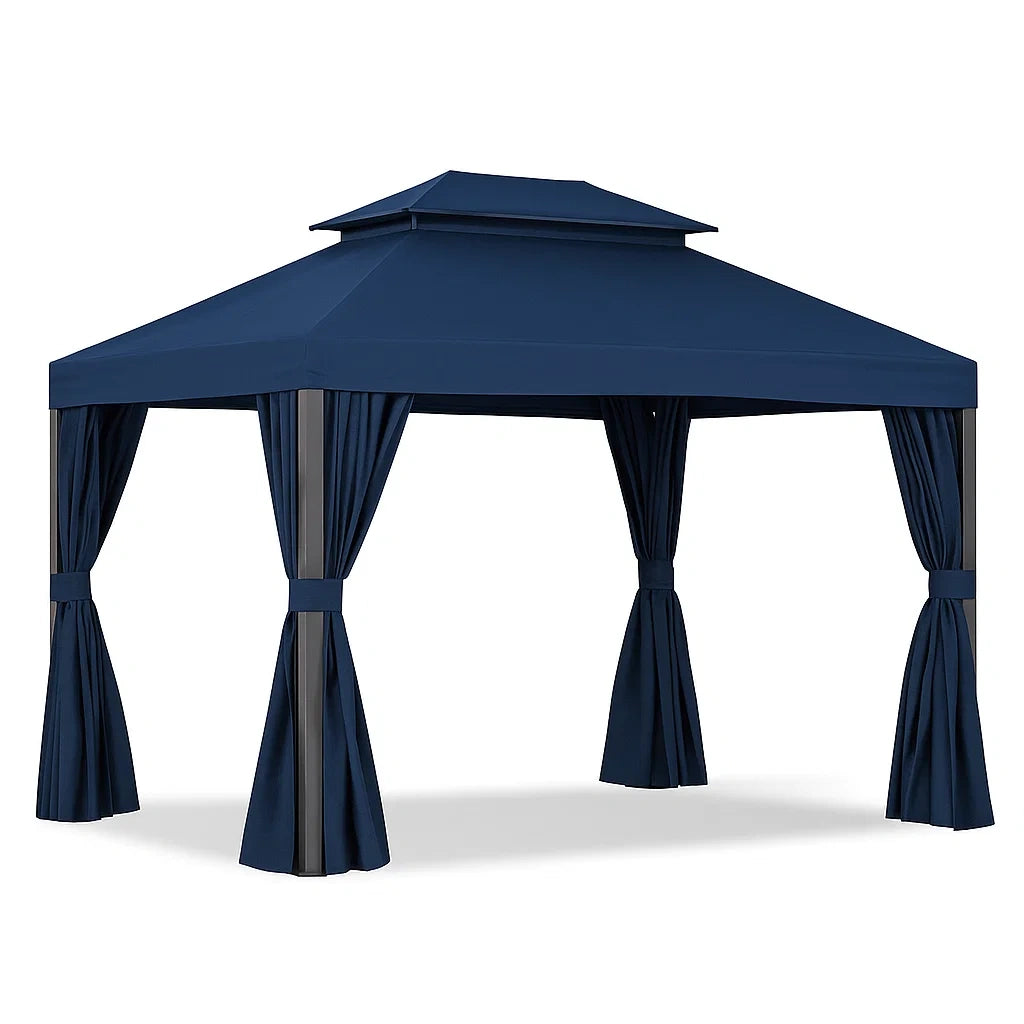 Pavillon 3x3m Aluminium Polyestergewebe Blau