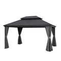 Pavillon mit Aluminiumrahmen und Vorhängen, Anthrazit, 400cm x 300cm