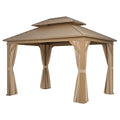 Pavillon aus Aluminium mit Polyester-Vorhängen 3x4m Beige
