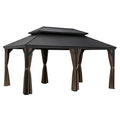 Pavillon aus Stahl mit Polyester-Vorhängen 400x300x250 cm