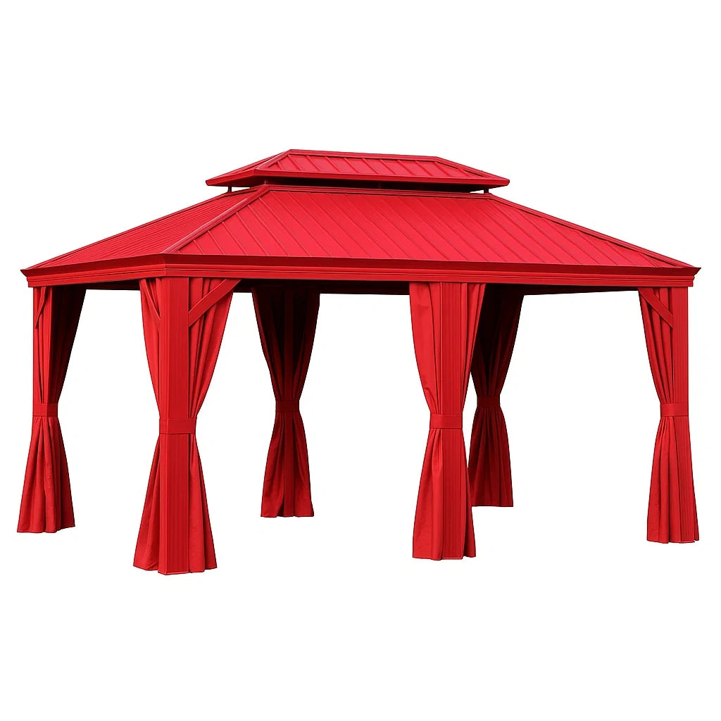 Pavillon Aluminium Polyester Rot 3x4m
