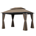 Pavillon mit Stahlrahmen und Polyester-Dach in Braun