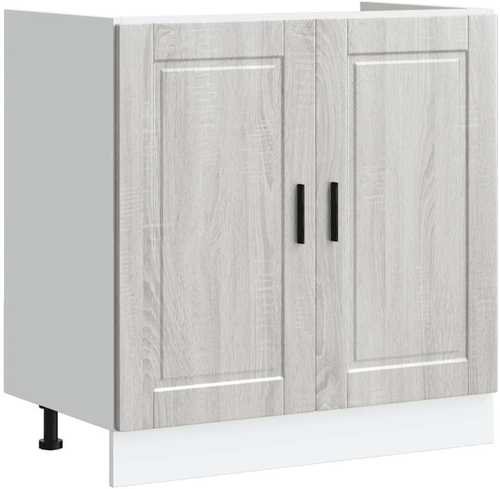 vidaXL Spülenunterschrank Porto Grau Sonoma 80x46x81,5cm Holzwerkstoff