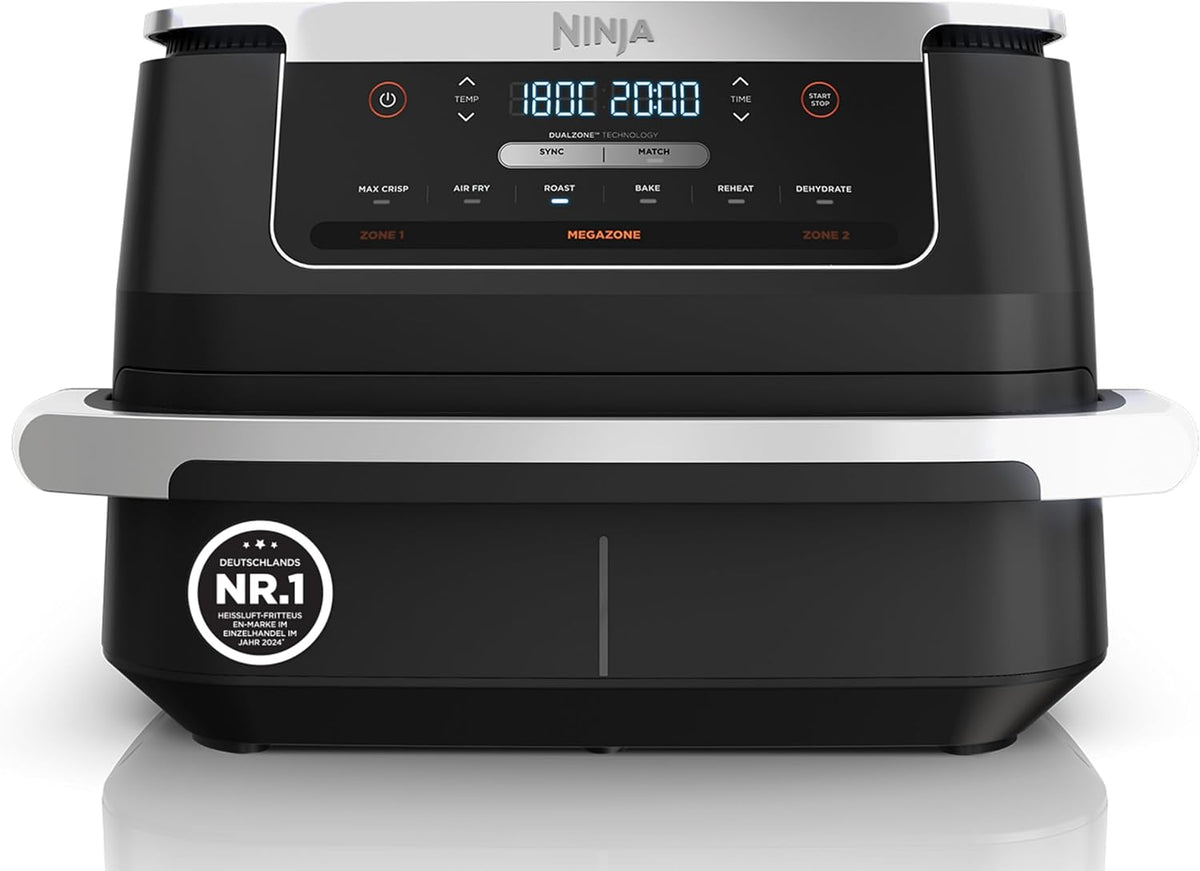 Ninja FlexDrawer Dual Zone Heißluftfritteuse, 6-in-1, 6 L, Schwarz