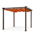 Garten Pergola mit Aluminiumrahmen und Polyestergewebe Orange/Braun