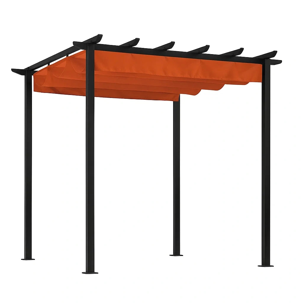 Pergola mit Polyesterdach Orange 3x3 m