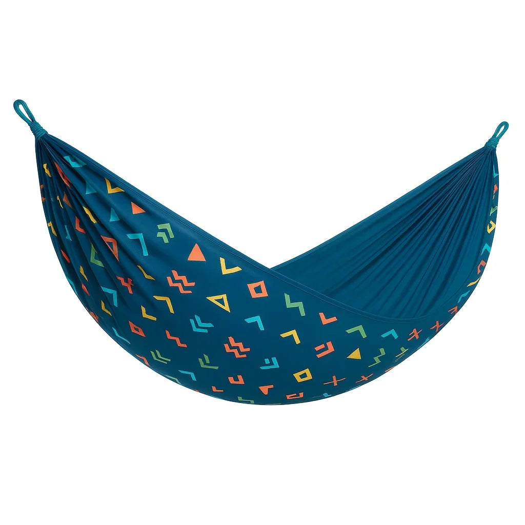 Hängematte Polyester Blau Bunte Muster 250x150 cm