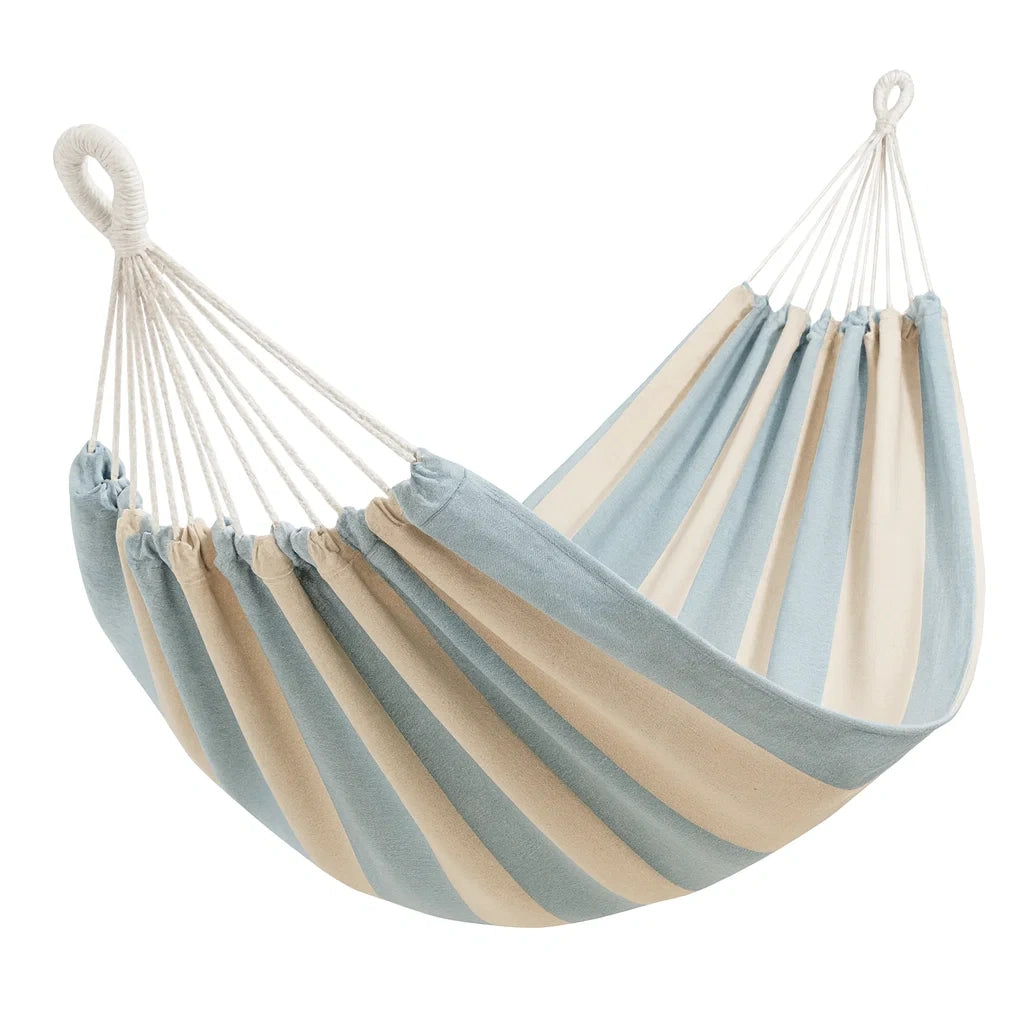 Hängematte Baumwolle Streifen Blau Beige