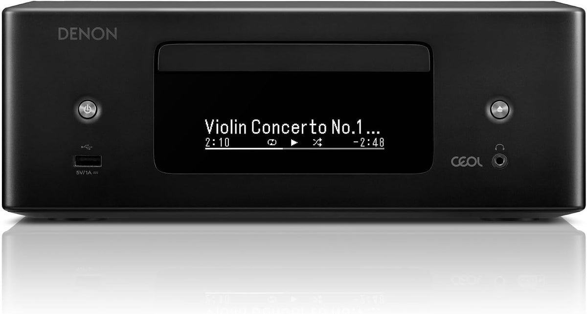 Denon RCD-N12DAB Kompaktanlage, HiFi Verstärker, CD-Player, Internetradio, Musikstreaming, HEOS Multiroom, Bluetooth und WLAN, AirPlay 2, DAB+ Radio