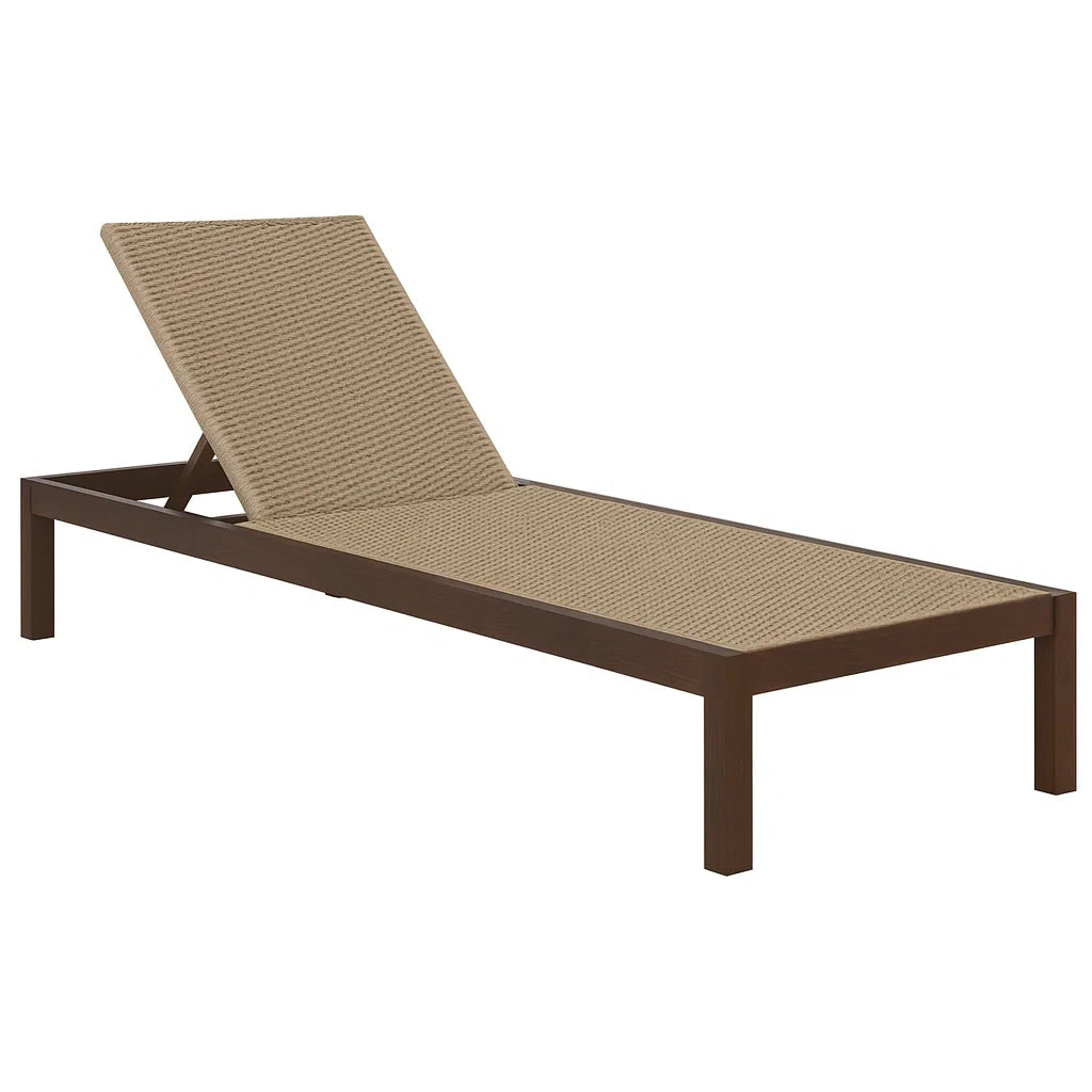Sonnenliege aus Aluminium und PE-Rattan Beige