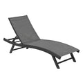 Gartenliege Aluminium Textilene Grau