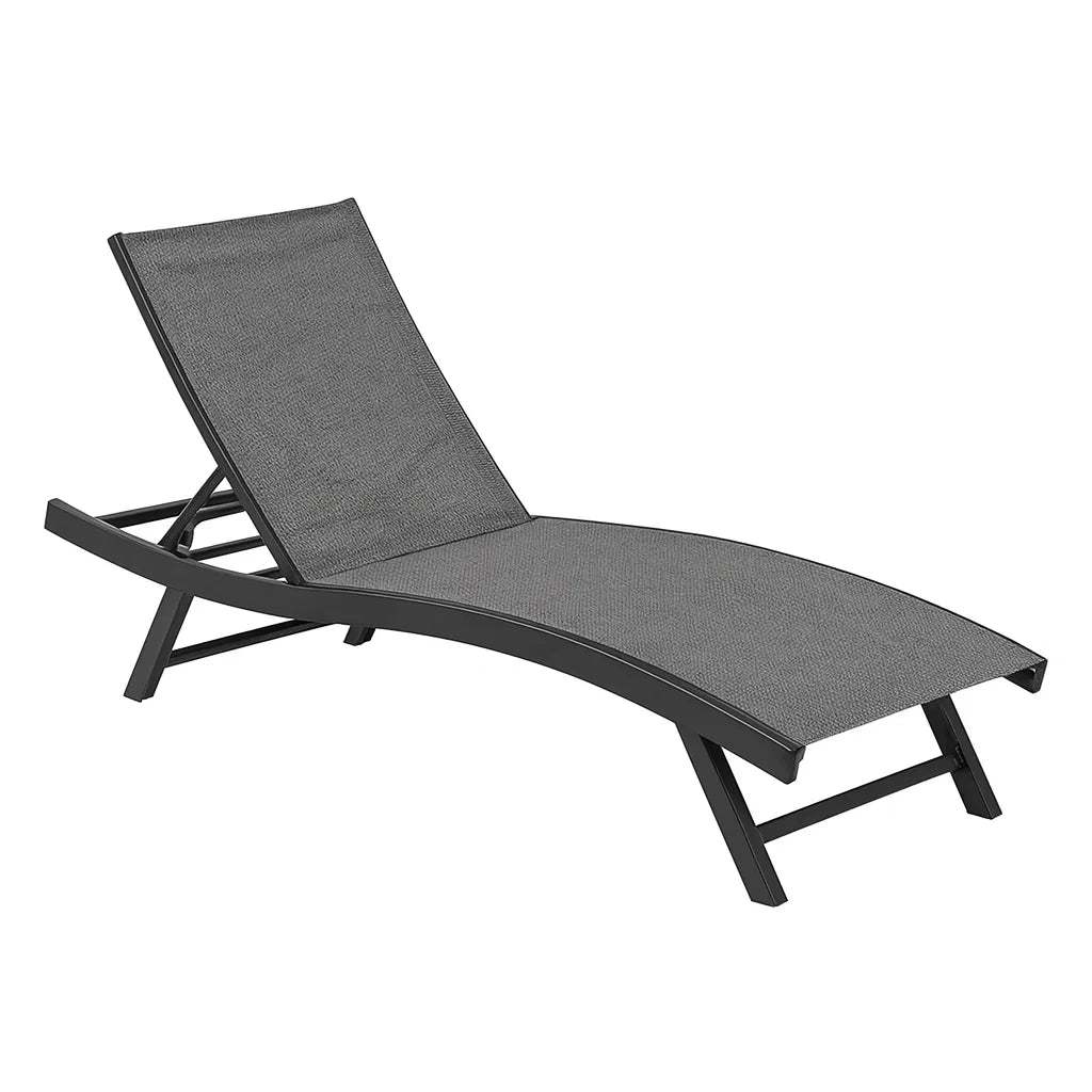 Gartenliege Aluminium Textilene Grau