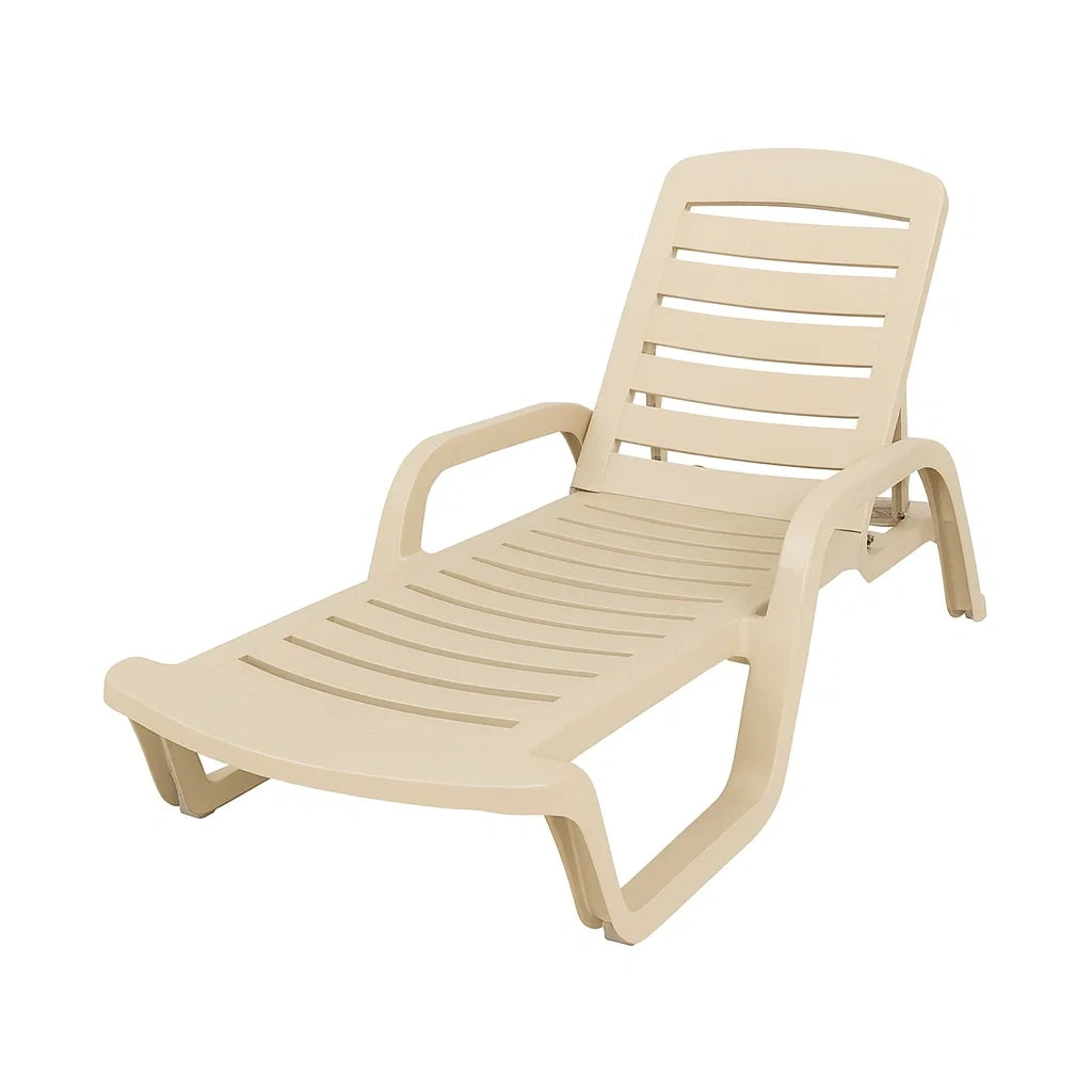 Kunststoff Sonnenliege Beige Verstellbar