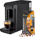 Tchibo Kaffeevollautomat Esperto mini für Caffè Crema und Espresso, nur 16cm breit, geeignet für jede Küche, klein und kompakt, Camping, Schwarz