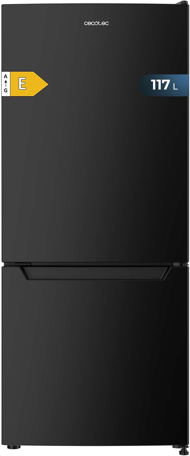 Cecotec Kombi Kühlschrank No Frost 117L Bolero CoolMarket Combi 117 DF Schwarz E. Klasse E, Defrost, Klasse E und Fast Freezing Modus