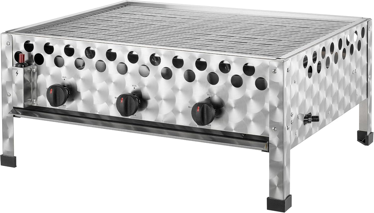 tepro Gasgrill Wurstbräter mit Grillrost, 3 Edelstahl-Brenner je circa 4 kW, Grillfläche circa 56,5 x 46,5 cm, Maße circa 66 x 56 x 28,2 cm