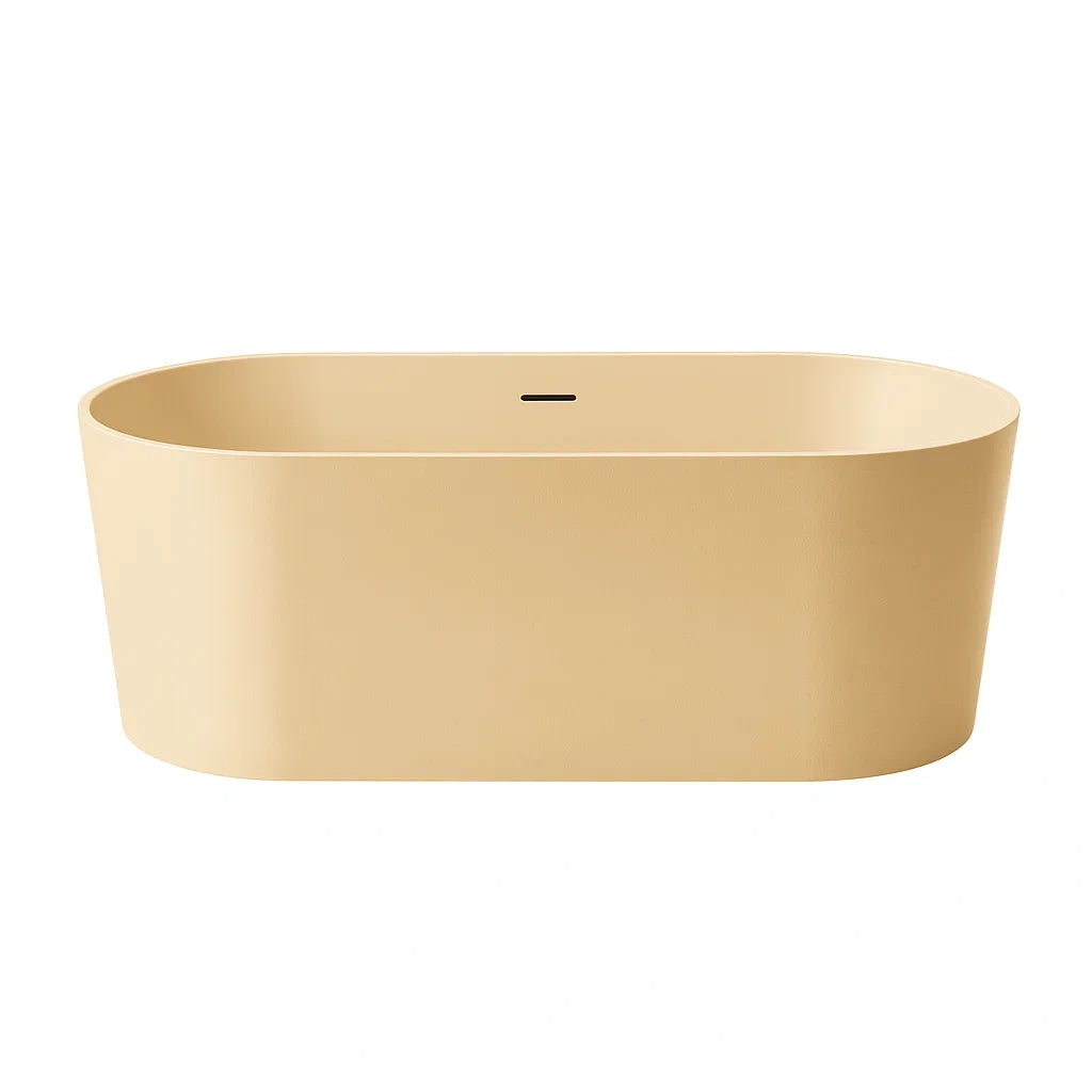 Freistehende Badewanne Beige Sanitäracryl Oval 170cm