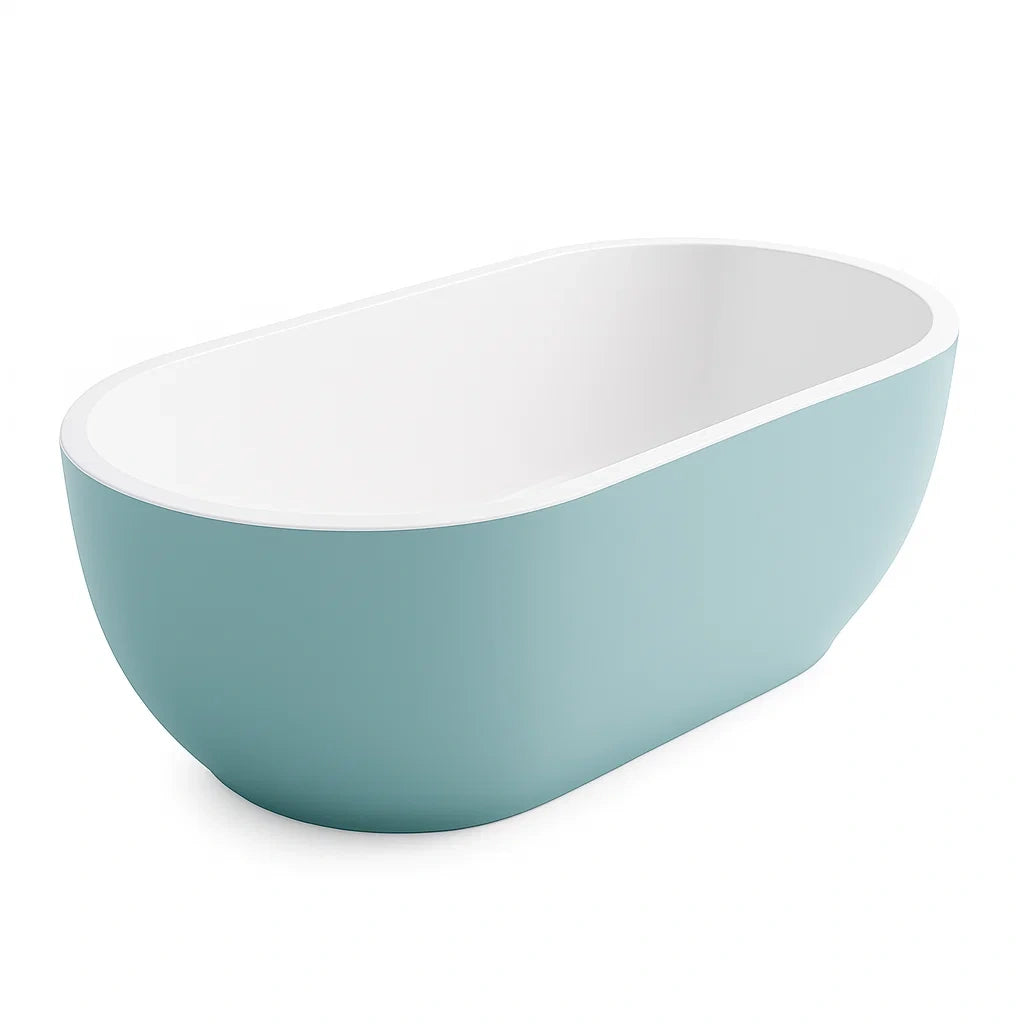 Freistehende Badewanne Acryl 170x80 cm Blau/Weiß