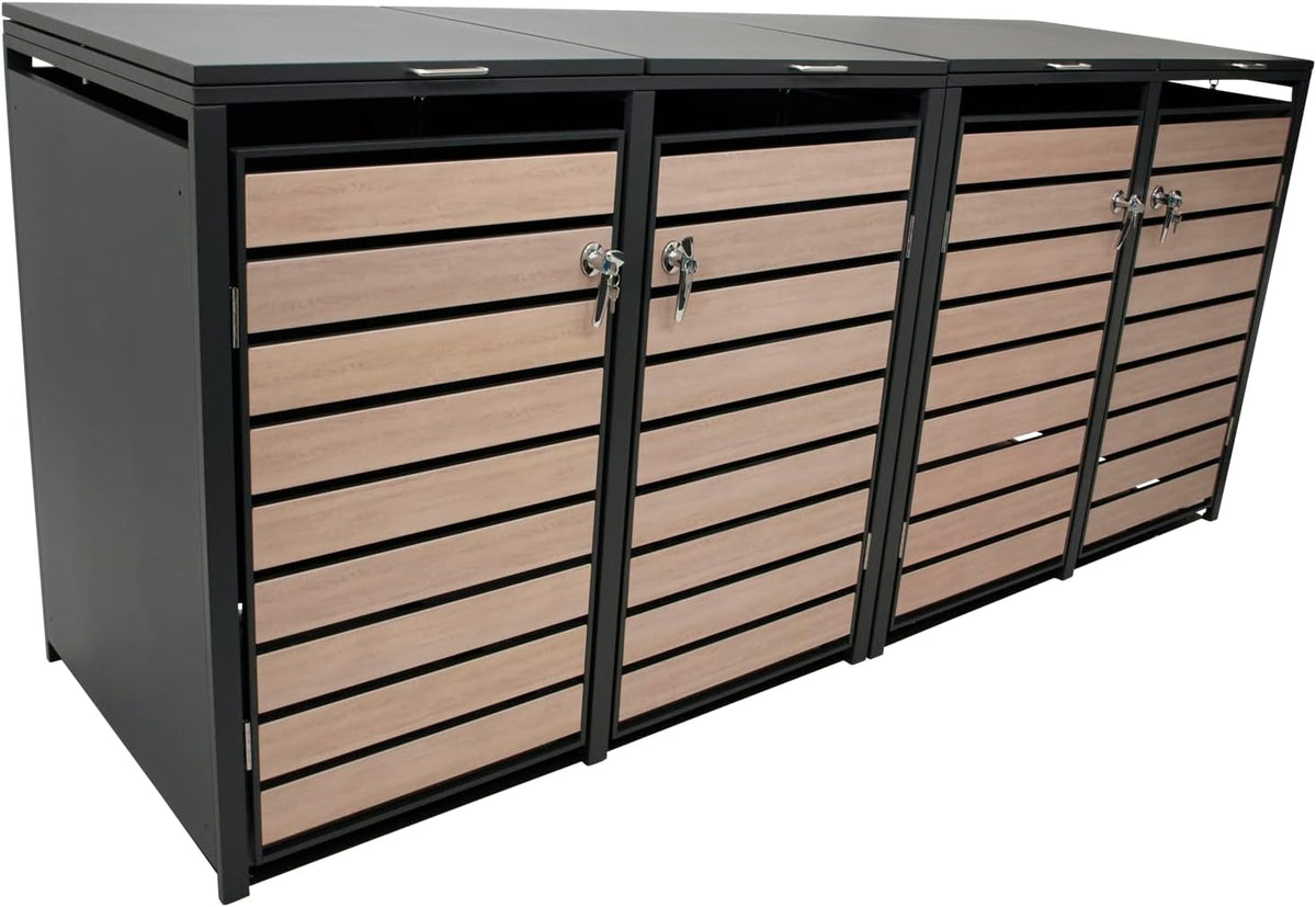 DEGAMO Mülltonnenbox 4-er Berlin für 4X 120 und 240 Liter Tonnen