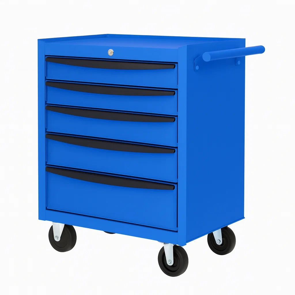 Metall Werkzeugwagen Blau mit 5 Schubladen