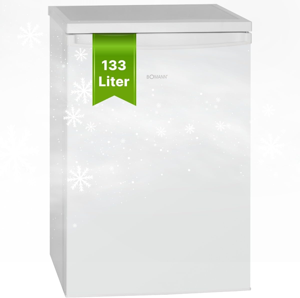 Bomann Kühlschrank ohne Gefrierfach, 133 Liter Nutzinhalt, H:84.5 x B:56 x T:57.5cm, Kühlschrank klein mit Gemüsefach, 3 Ablagen, VS 2185.1 weiß