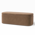 Mikrofaser Sitzbank mit Stauraum, Braun, 120x40x45 cm