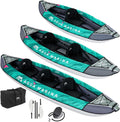 Aqua Marina, 3 Personen Laxo-380 2022 12'6' Paddelboot Kanu mit Paddel, Pumpe, Rucksack 380 x 90 cm, Kajak aufblasbar im Set für 2