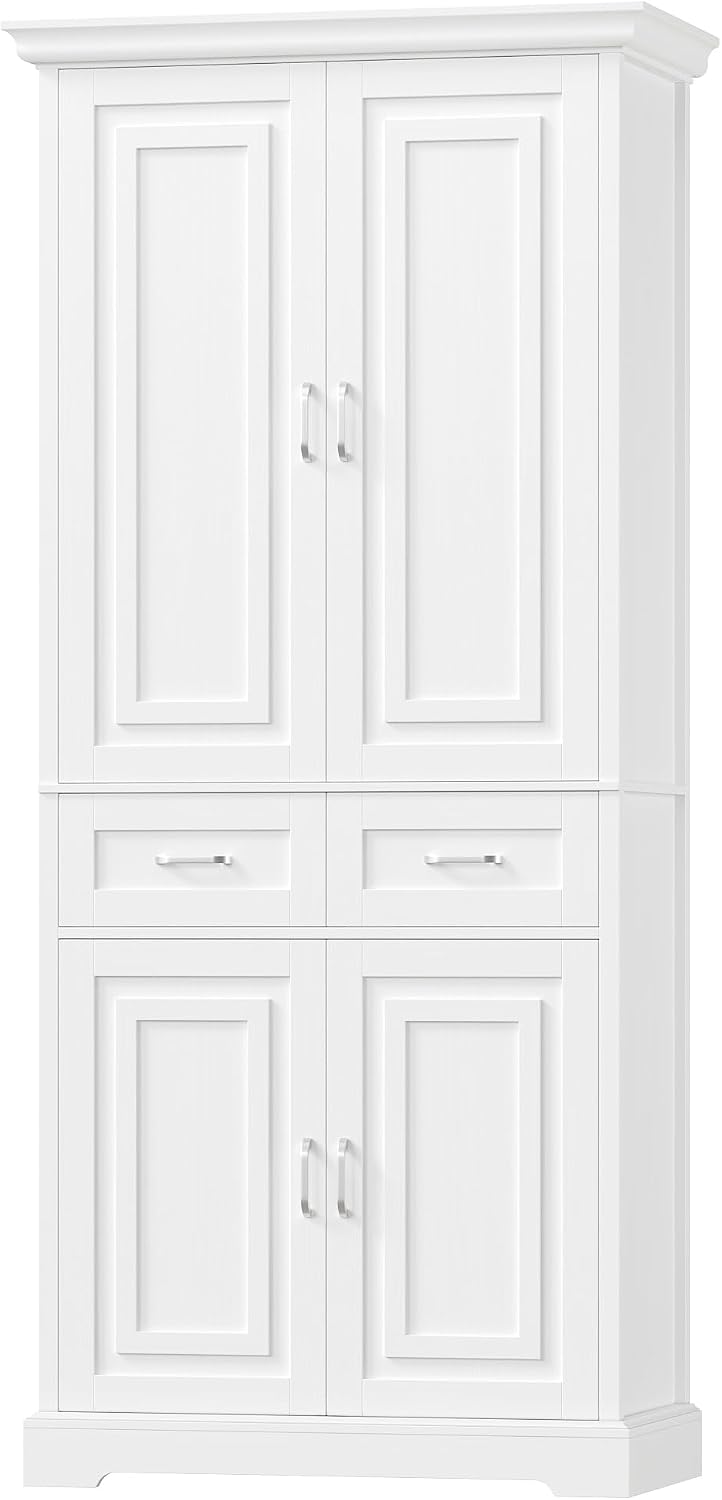 FirFurd 180cm hoch Küchenschrank, Mehrzweckschrank, Vorratsschrank, weiß