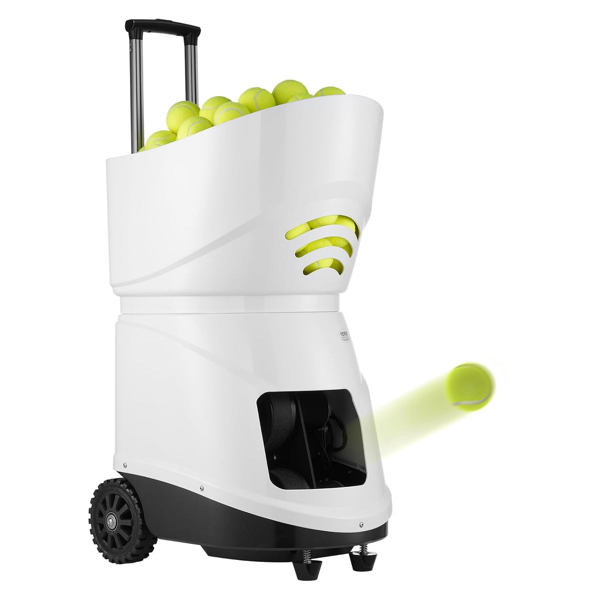VEVOR Tennisballmaschine, Übungswerfer für 150 Bälle, tragbarer Tennisballwerfer, Tennistraining, 5 Motoren, Multimodus-Übungen, über 2 Std. Spielzeit