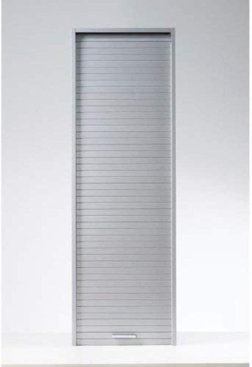 SIMMOB Rollladenschrank 123,6 x 40 x 35 cm, schmaler Hochschrank mit Jalousietür, freistehend oder zur Wandmontage, 3 verstellbare Einlegeböden