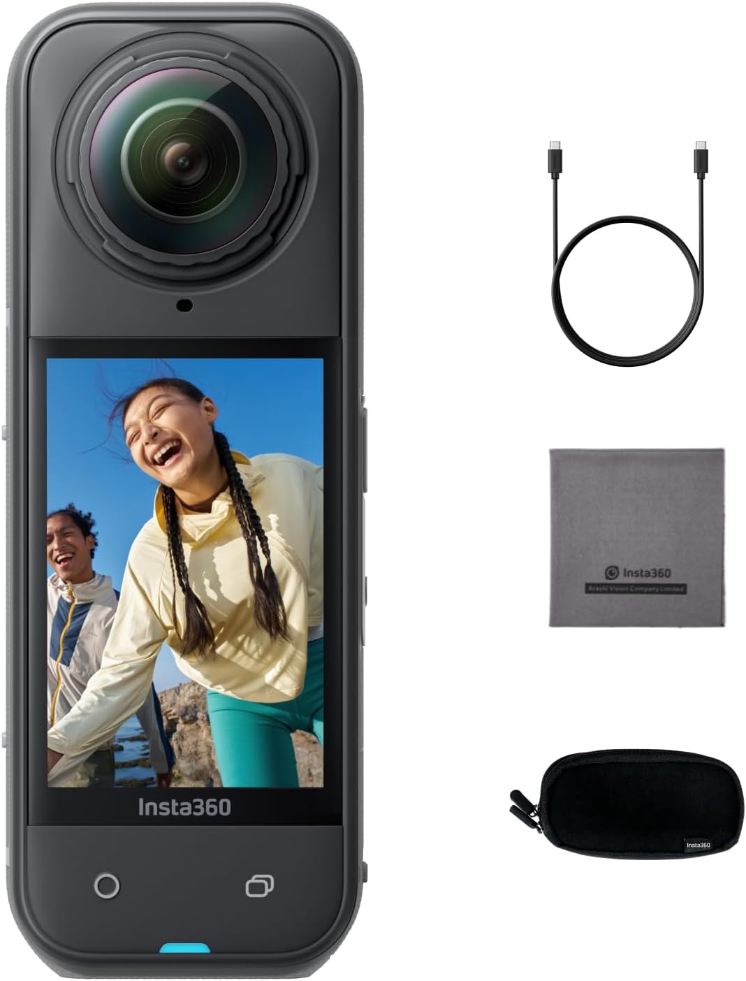Insta360 X5 Standard, wasserdichte 8K 360°-Kamera, Spitze bei wenig Licht, Unsichtbarer Selfie-Stick-Effekt, robuste austauschbare Linse, 3h Akku