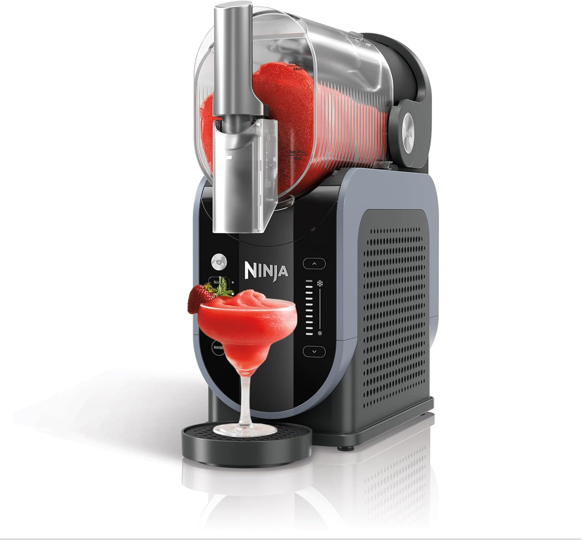 Ninja SLUSHi Maschine für Slush, ohne Eis oder Vorbereitungsaufwand, Blau & Grau FS301EU, fasst 1,9 L, Eis-Cocktails, Frappé, WhisperChill-Technology