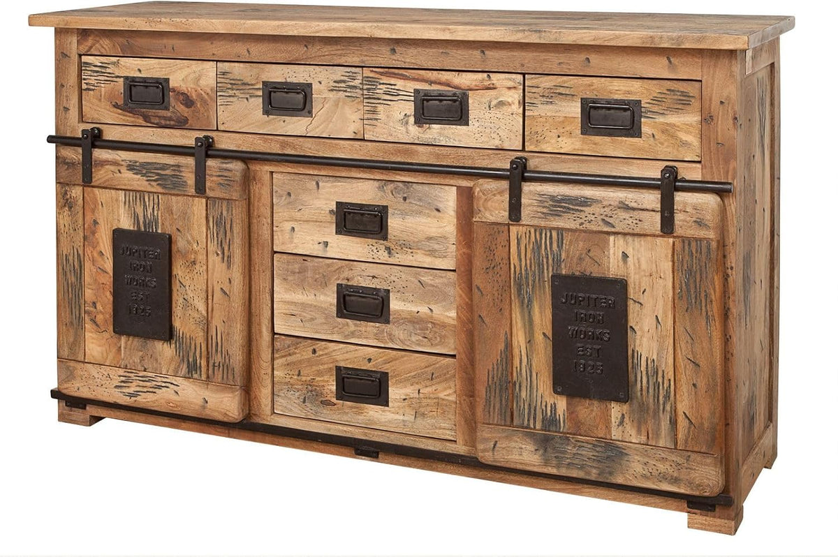 MASSIVMOEBEL24.DE Sideboard Mango Natur lackiert Railway #119