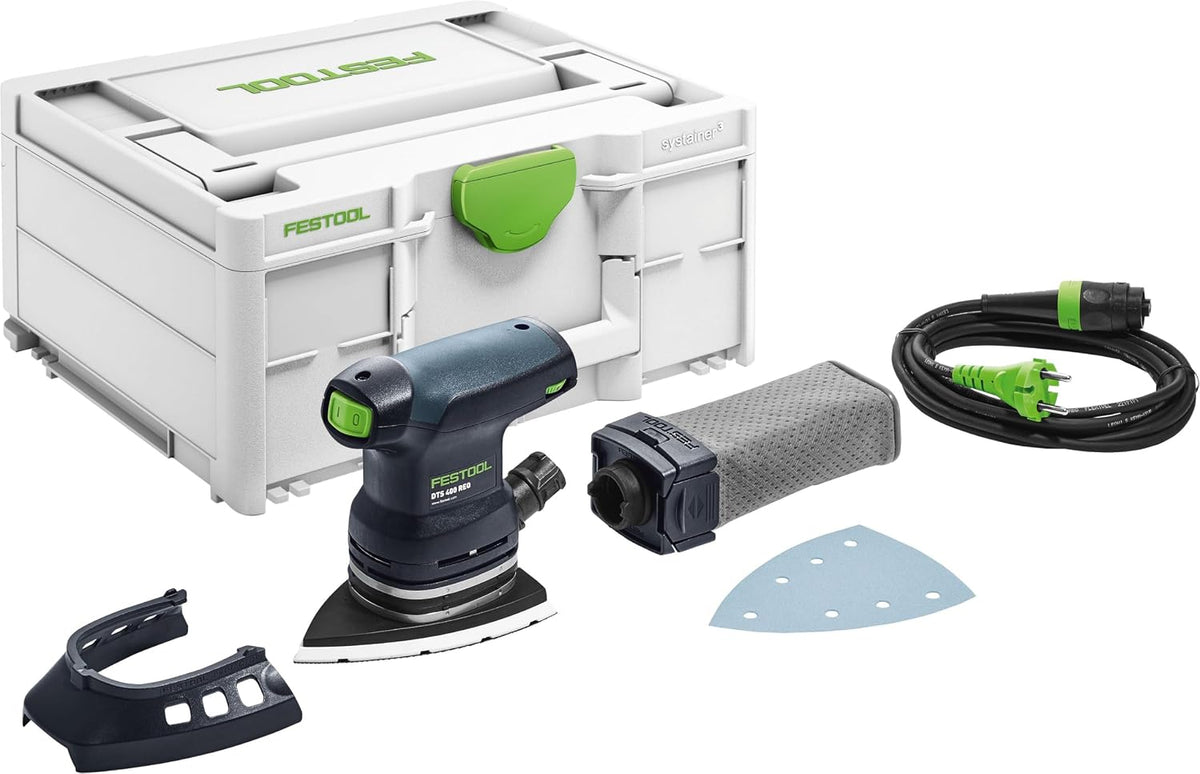 Festool Deltaschleifer DTS 400 REQ-Plus im Systainer, Dreieckschleifer mit StickFix Schleifschuh 100x150 mm, 250 W