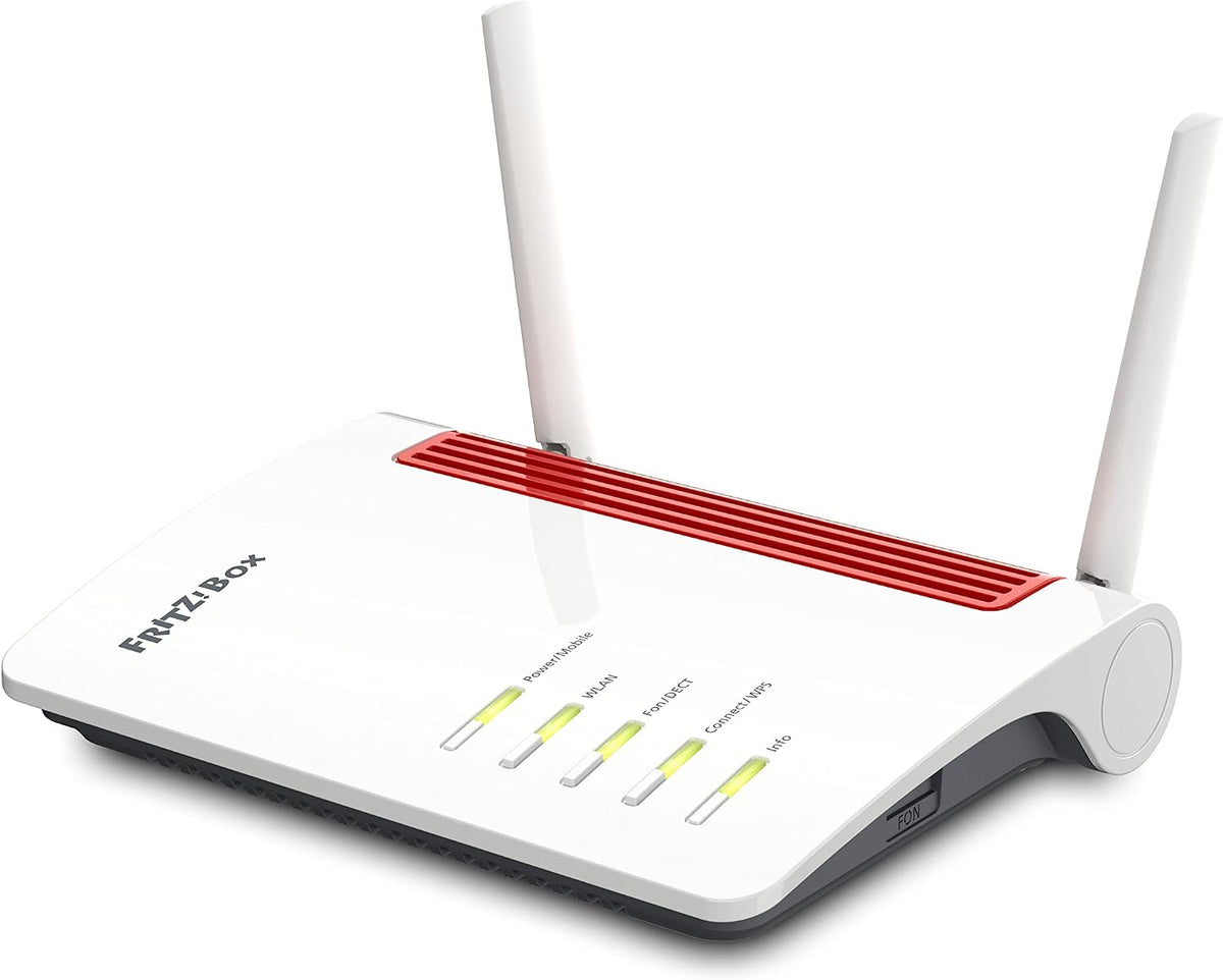 FRITZ!Box 6850 5G International (Mobilfunk-Internet bis zu 1.300 MBit/s, geeignet für Österreich/Schweiz), 4 x Gigabit-LAN, DECT, USB 3.0