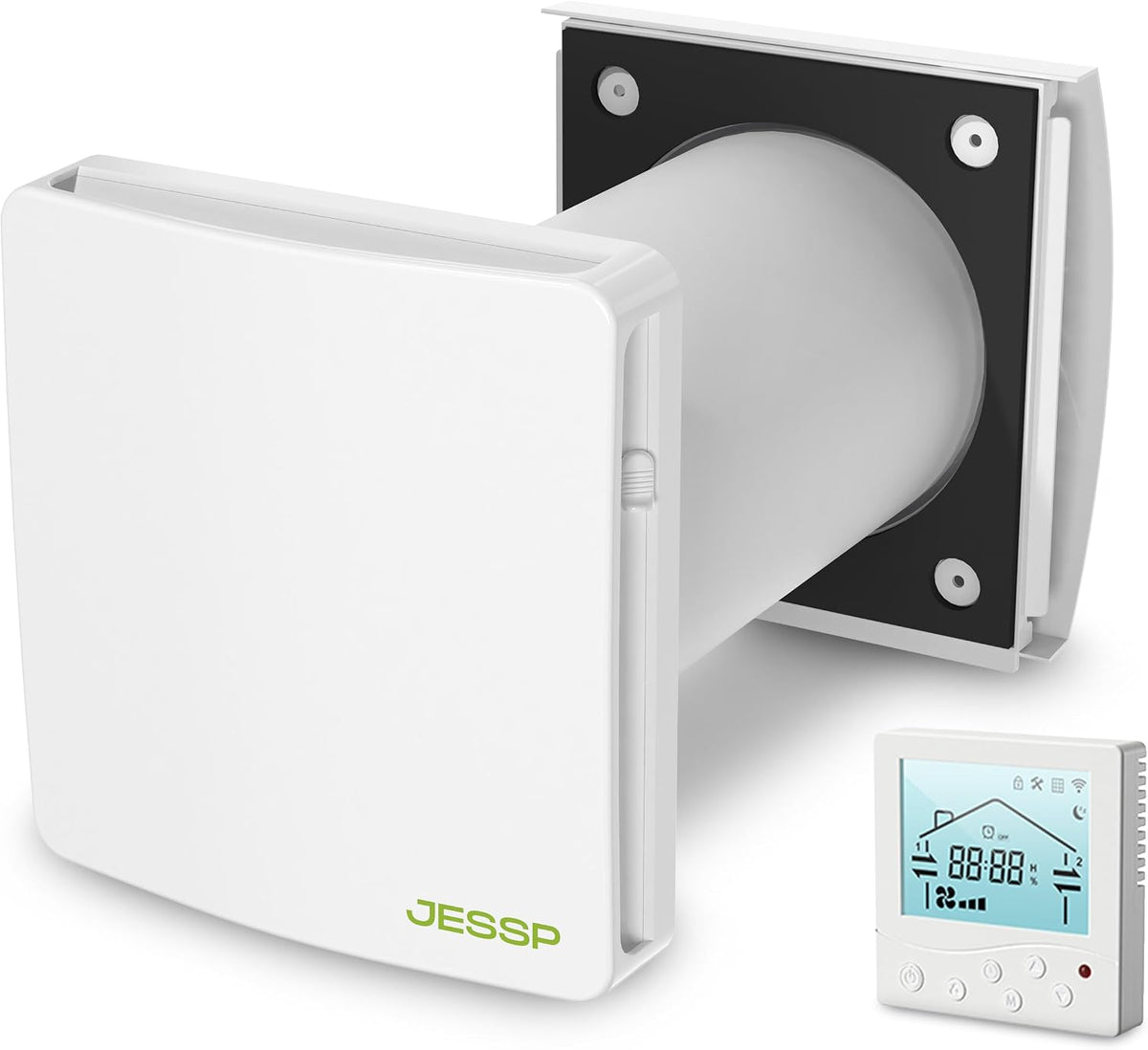 Eco Smart DZ Easy+ Wohnraumlüftung inkl. Controller, F7-Filter, 97% Wärmerückgewinnung, luftfeuchtegesteuert, WLAN, Ø160mm, extrem leise