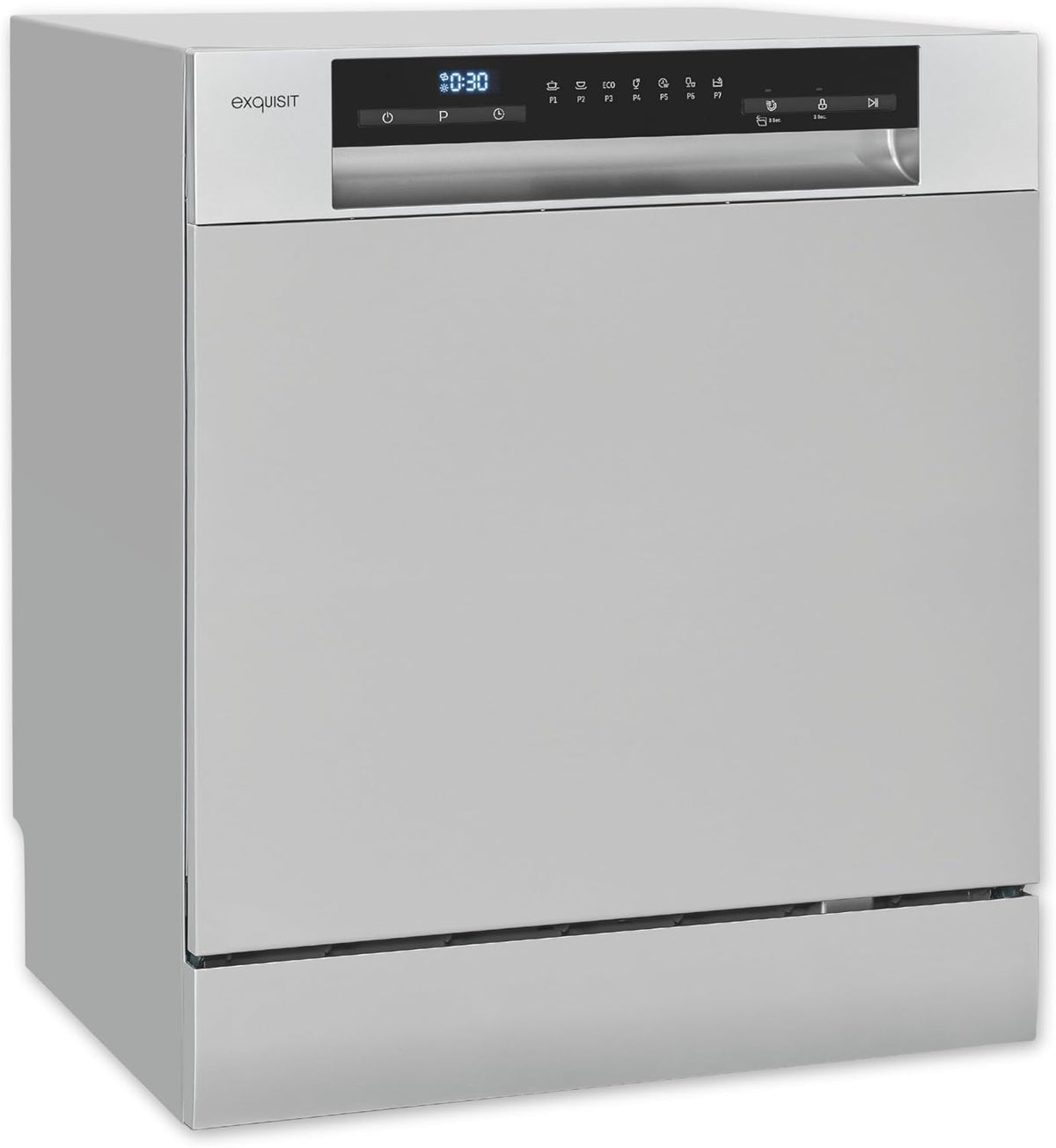 Exquisit GSP508-030D Tischgeschirrspüler Silber, Spülmaschine 8 Gedecke