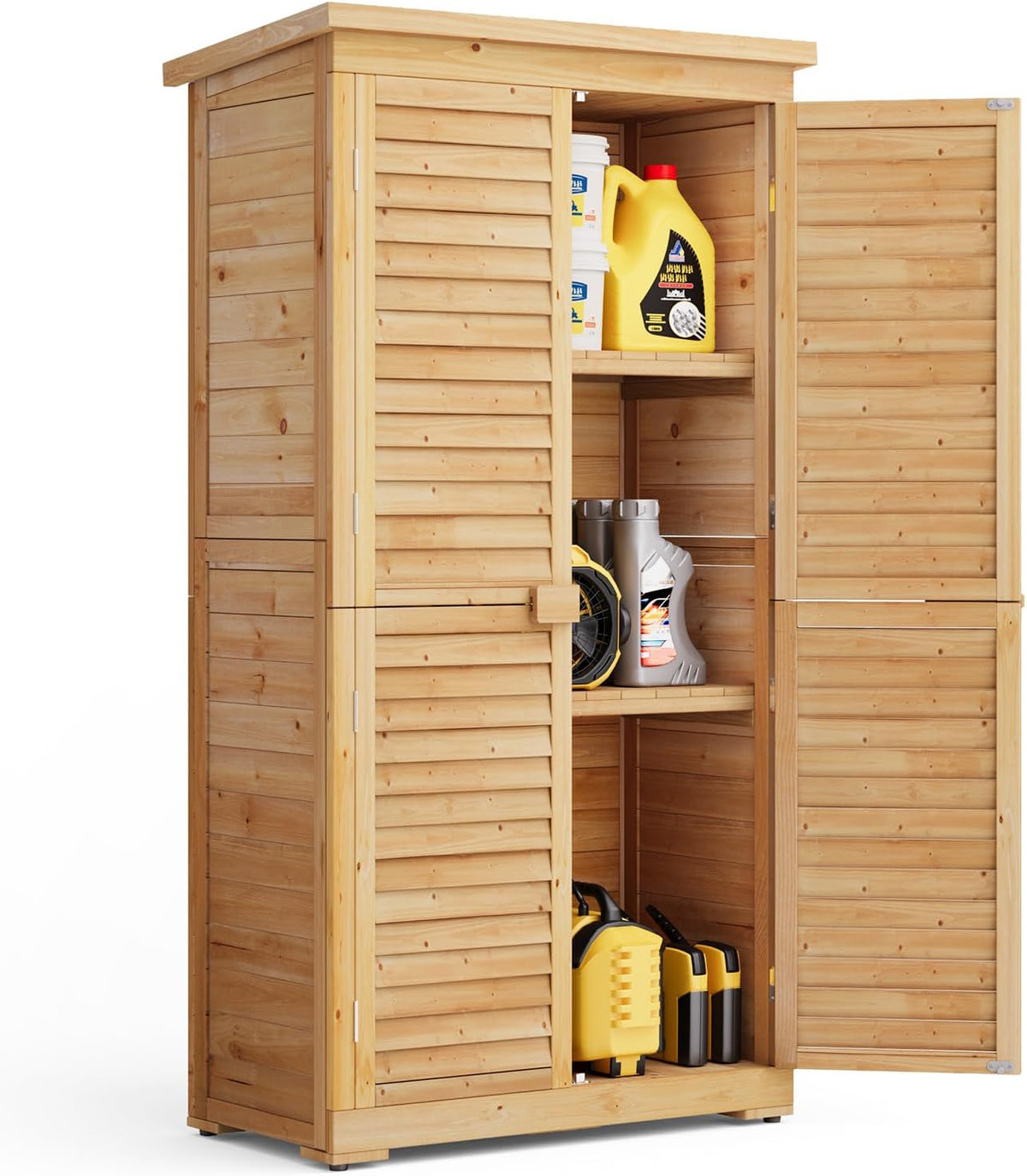 Gartenschrank Geräteschuppen Holz Werkzeugschrank Outdoor-Schrank Gartenbox 160 x 87 x 47 cm Gerätehaus für Hof und Garten